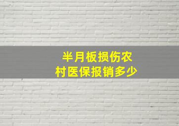 半月板损伤农村医保报销多少