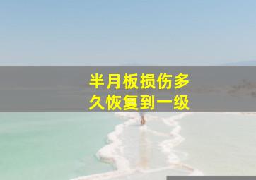 半月板损伤多久恢复到一级