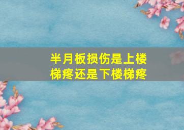 半月板损伤是上楼梯疼还是下楼梯疼