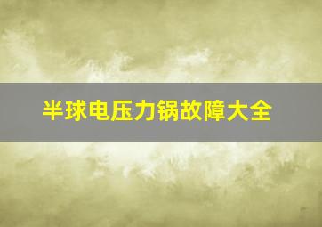 半球电压力锅故障大全