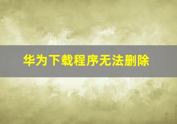 华为下载程序无法删除