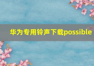 华为专用铃声下载possible