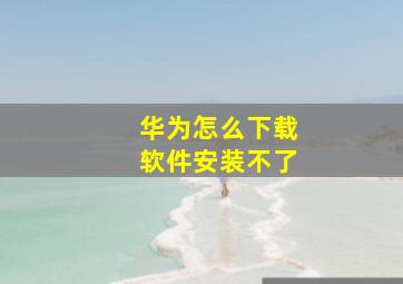 华为怎么下载软件安装不了