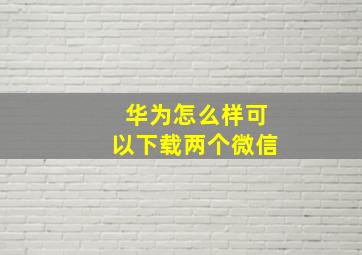 华为怎么样可以下载两个微信