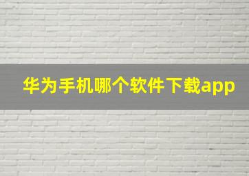 华为手机哪个软件下载app