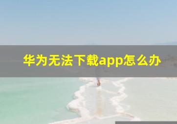 华为无法下载app怎么办