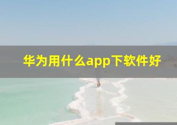 华为用什么app下软件好