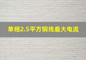 单相2.5平方铜线最大电流