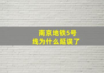 南京地铁5号线为什么延误了