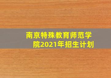 南京特殊教育师范学院2021年招生计划