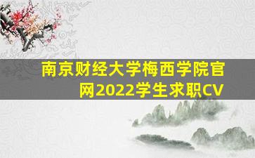 南京财经大学梅西学院官网2022学生求职CV