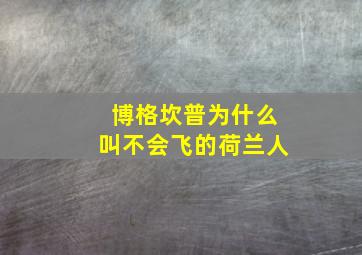 博格坎普为什么叫不会飞的荷兰人