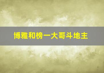 博雅和榜一大哥斗地主