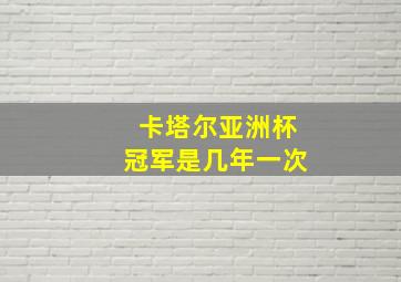 卡塔尔亚洲杯冠军是几年一次