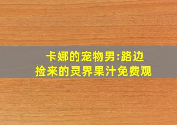 卡娜的宠物男:路边捡来的灵界果汁免费观