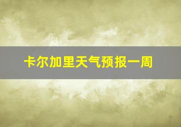 卡尔加里天气预报一周