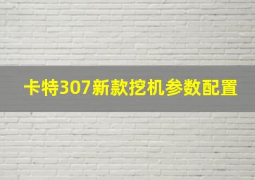 卡特307新款挖机参数配置