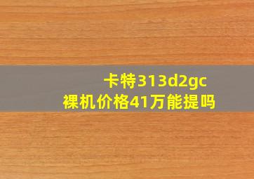 卡特313d2gc裸机价格41万能提吗