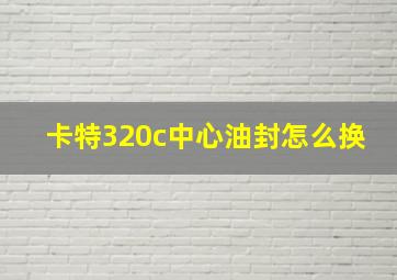 卡特320c中心油封怎么换