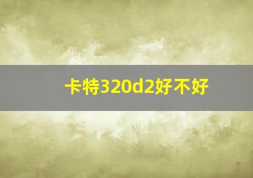 卡特320d2好不好