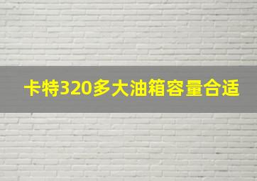 卡特320多大油箱容量合适