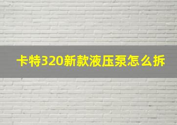 卡特320新款液压泵怎么拆