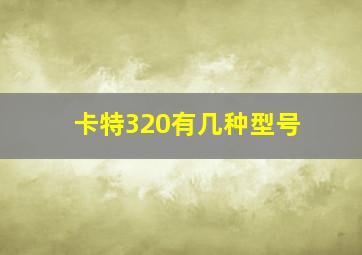 卡特320有几种型号