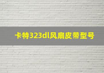 卡特323dl风扇皮带型号