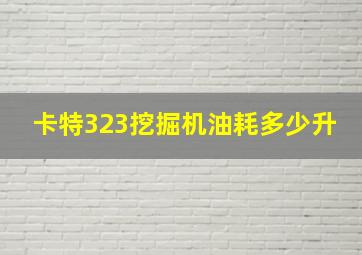 卡特323挖掘机油耗多少升