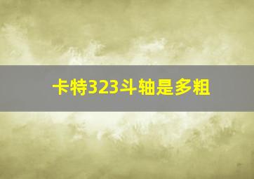 卡特323斗轴是多粗