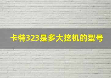 卡特323是多大挖机的型号