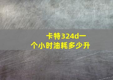 卡特324d一个小时油耗多少升