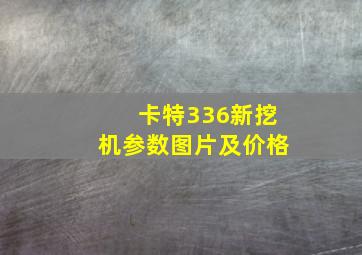 卡特336新挖机参数图片及价格