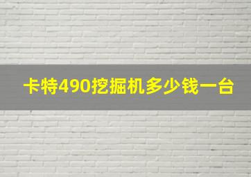 卡特490挖掘机多少钱一台