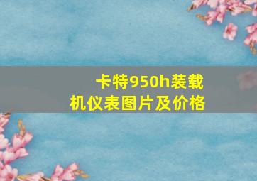 卡特950h装载机仪表图片及价格