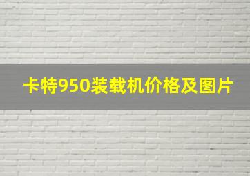 卡特950装载机价格及图片