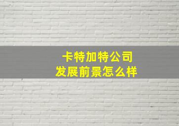 卡特加特公司发展前景怎么样