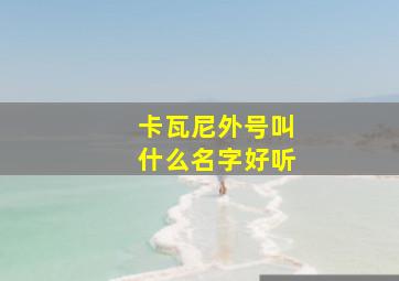 卡瓦尼外号叫什么名字好听