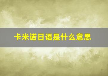 卡米诺日语是什么意思