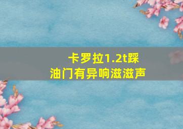 卡罗拉1.2t踩油门有异响滋滋声