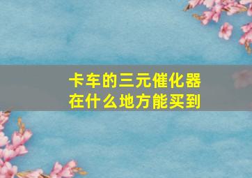 卡车的三元催化器在什么地方能买到