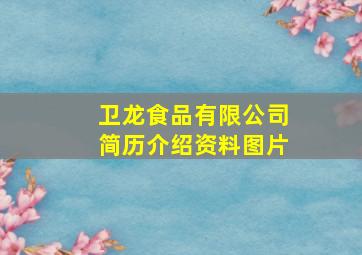 卫龙食品有限公司简历介绍资料图片