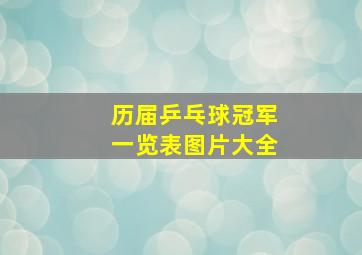 历届乒乓球冠军一览表图片大全