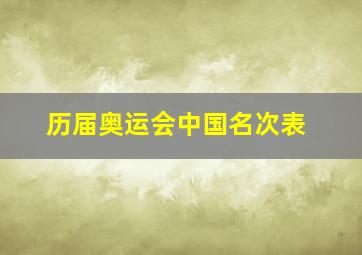 历届奥运会中国名次表