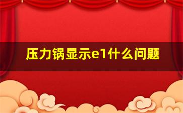 压力锅显示e1什么问题