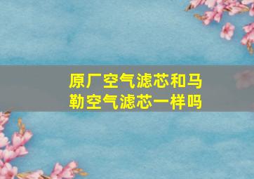 原厂空气滤芯和马勒空气滤芯一样吗