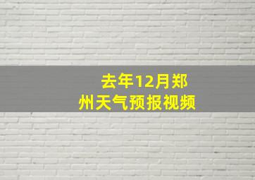 去年12月郑州天气预报视频