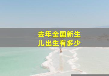 去年全国新生儿出生有多少