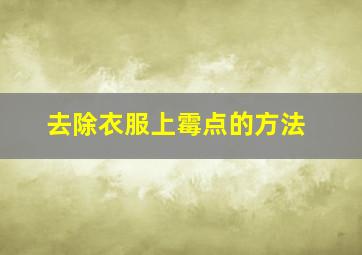 去除衣服上霉点的方法