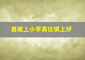 县城上小学真比镇上好